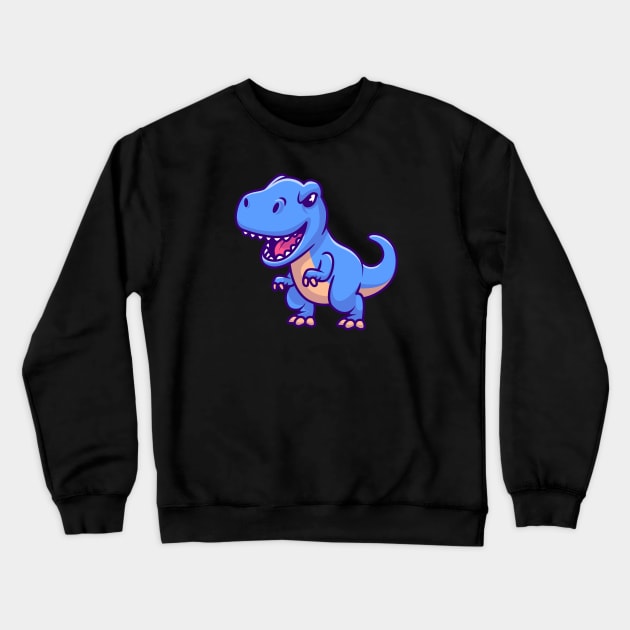 Cute Blue Tyrannosaurus Rex Crewneck Sweatshirt by MaiKStore